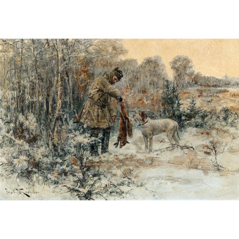 РЕПРОДУКЦИИ НА КАРТИНИ Ловци с мъртва лисица (1909)